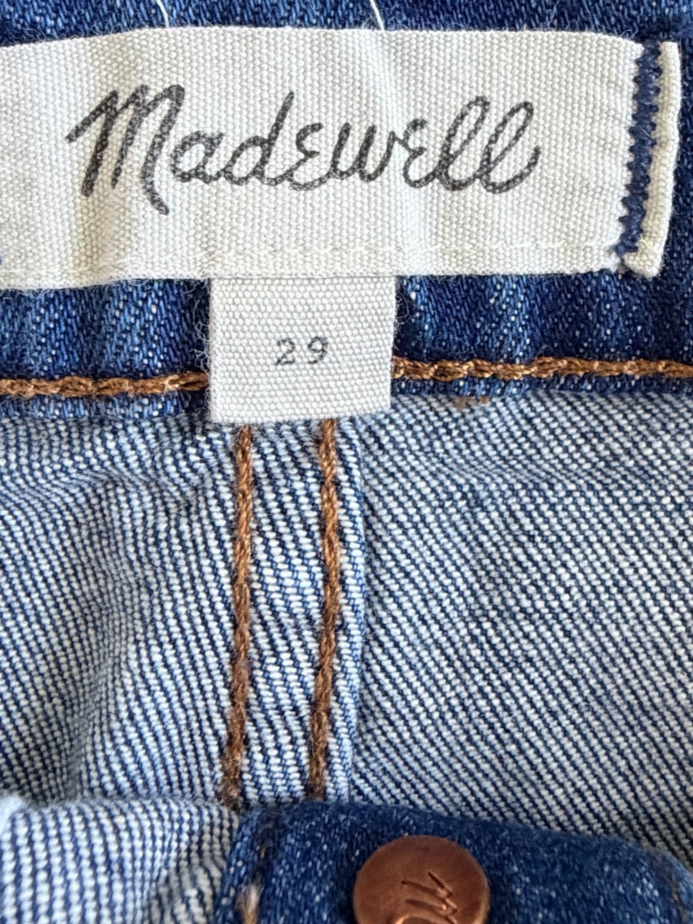 Madewell Indigo Button-Front Denim Mini Skirt - Picture 5 of 6